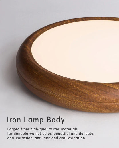 Plafonnier LED moderne en noyer