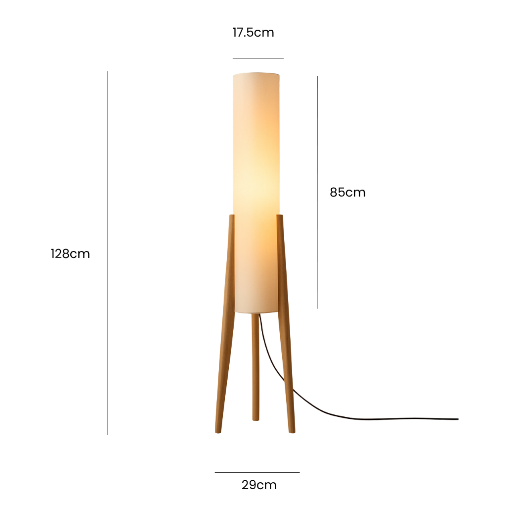 Lampadaire en bois naturel | Lampe sur pied style bohème