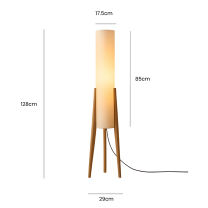 Lampadaire en bois naturel | Lampe sur pied style bohème