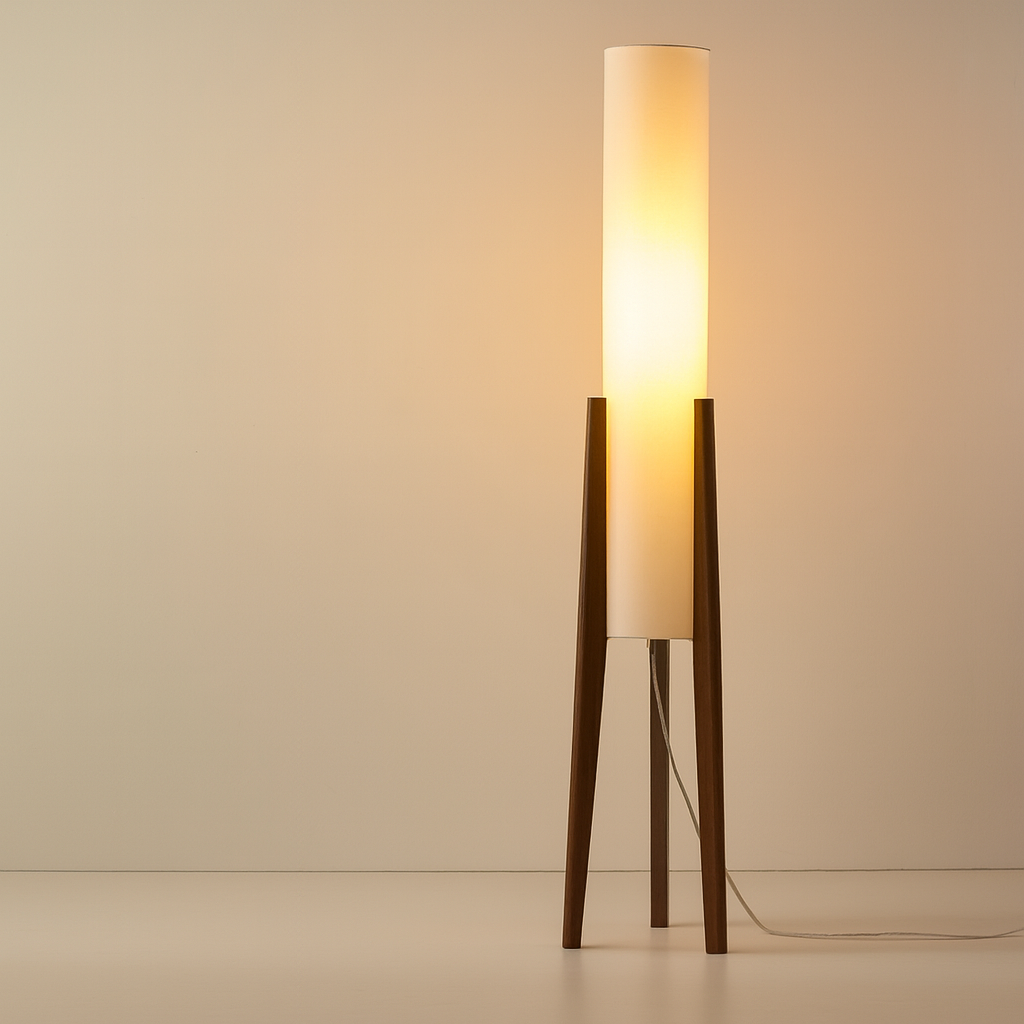 Lampadaire en bois naturel | Lampe sur pied style bohème