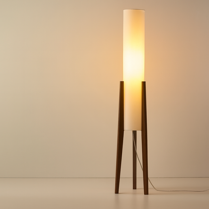 Lampadaire en bois naturel | Lampe sur pied style bohème