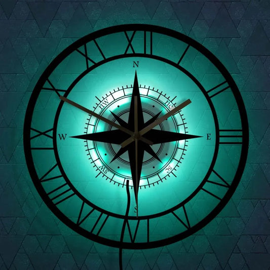 Horloge murale boussole nautique – Design luxueux et élégant & artisanat de précision