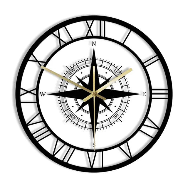 Horloge murale boussole nautique – Design luxueux et élégant & artisanat de précision