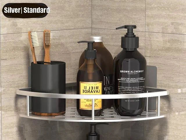 Étagère d’angle de salle de bain sans perçage – Rangement élégant et pratique pour la douche