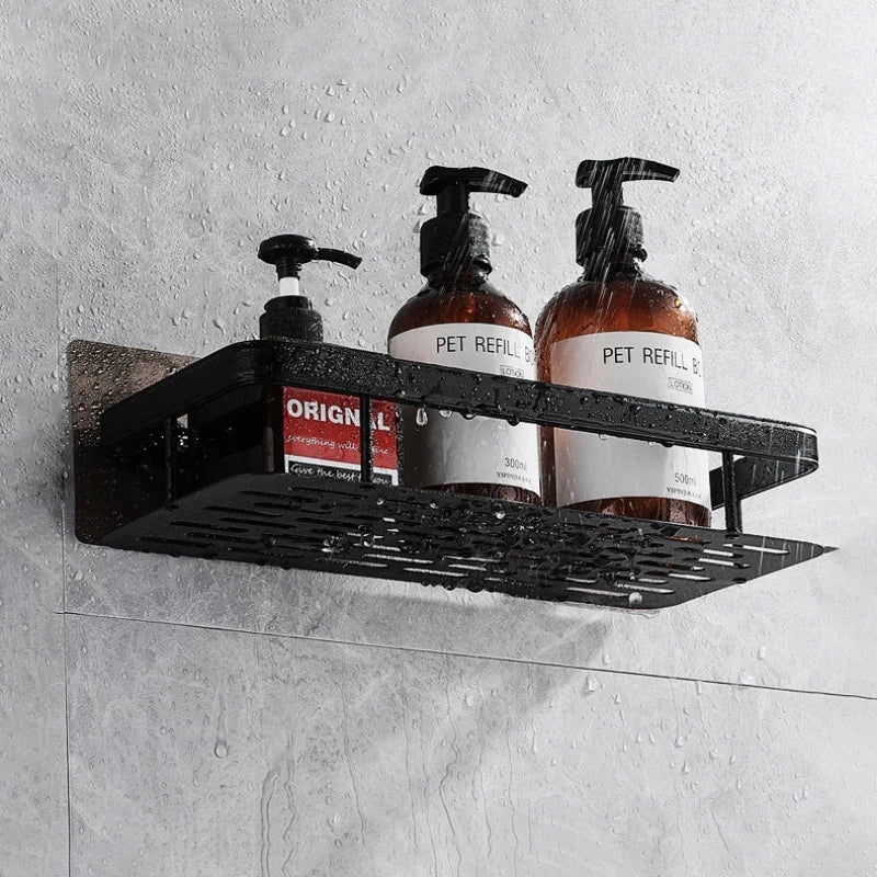 Étagère d’angle de salle de bain sans perçage – Rangement élégant et pratique pour la douche