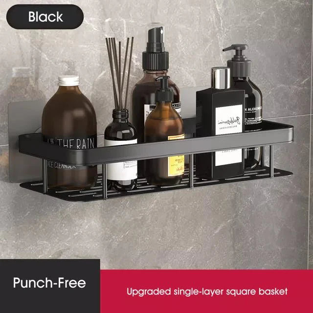 Étagère d’angle de salle de bain sans perçage – Rangement élégant et pratique pour la douche