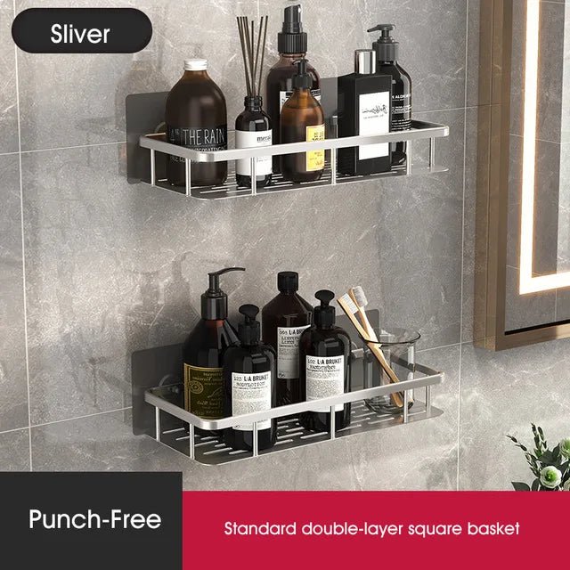 Étagère d’angle de salle de bain sans perçage – Rangement élégant et pratique pour la douche