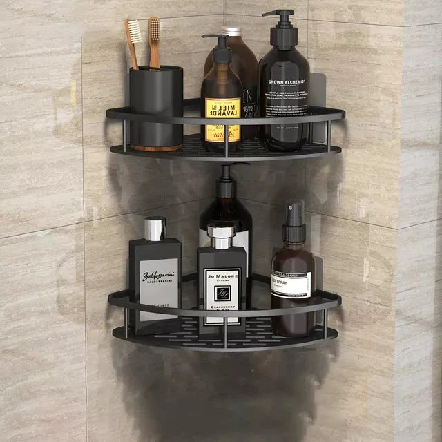 Étagère d’angle de salle de bain sans perçage – Rangement élégant et pratique pour la douche