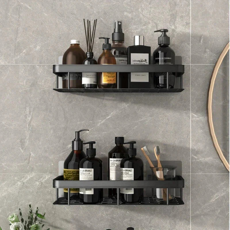 Étagère d’angle de salle de bain sans perçage – Rangement élégant et pratique pour la douche