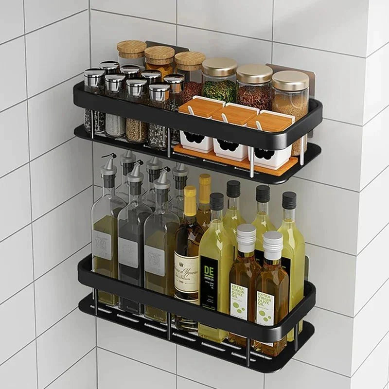 Étagère d’angle de salle de bain sans perçage – Rangement élégant et pratique pour la douche