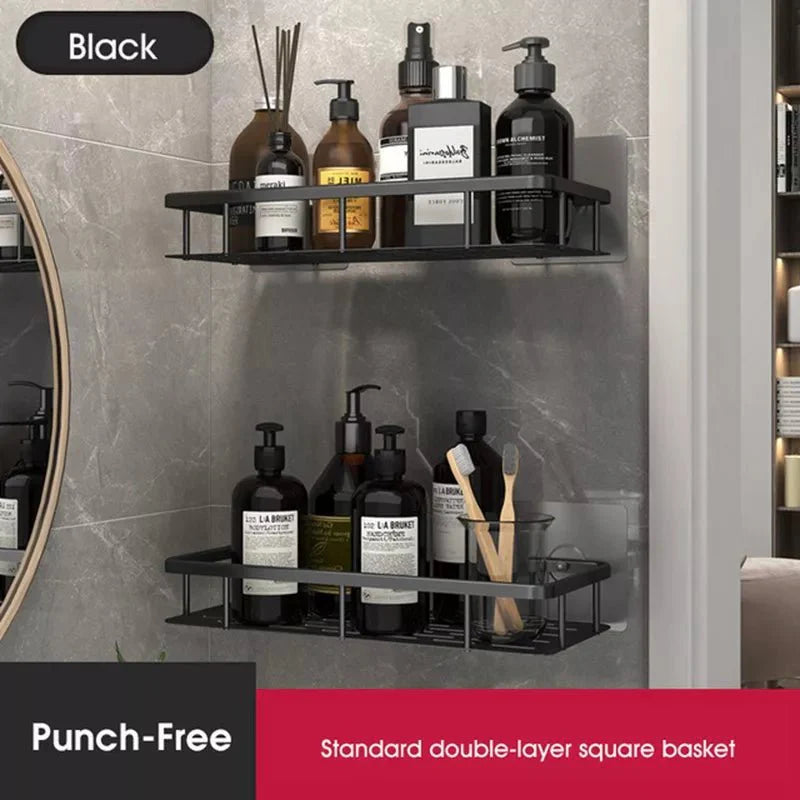 Étagère d’angle de salle de bain sans perçage – Rangement élégant et pratique pour la douche