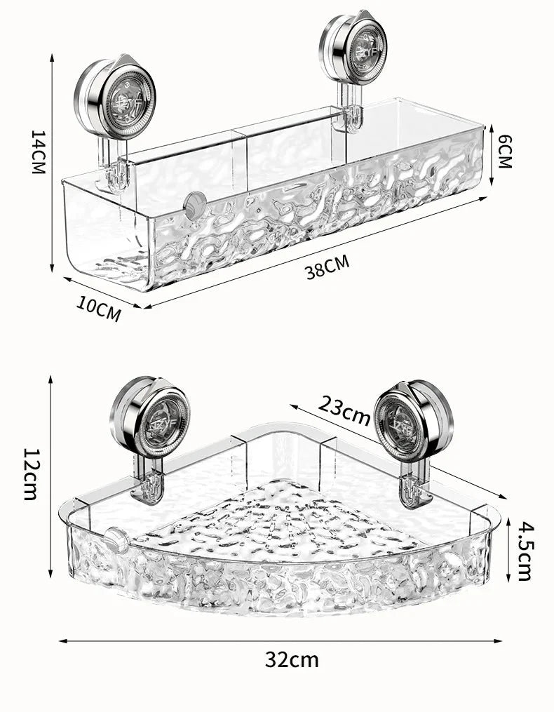 Rangement mural sans perçage – Ventouses puissantes pour salle de bain