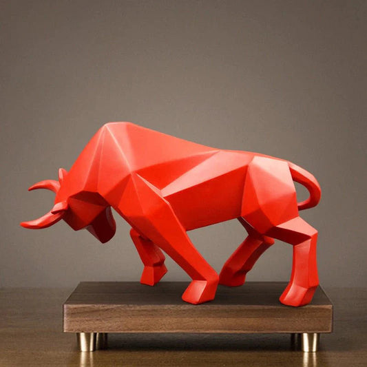 Sculpture de taureau nordique audacieuse en résine