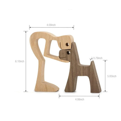 Sculptures de chiens nordiques en bois