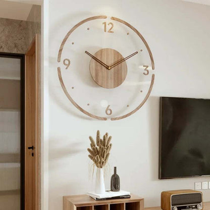 NordWood - Horloge murale en bois scandinave