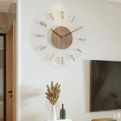 NordWood - Horloge murale en bois scandinave