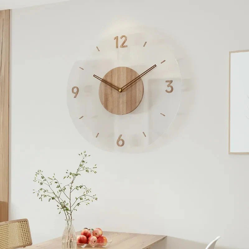 NordWood - Horloge murale en bois scandinave