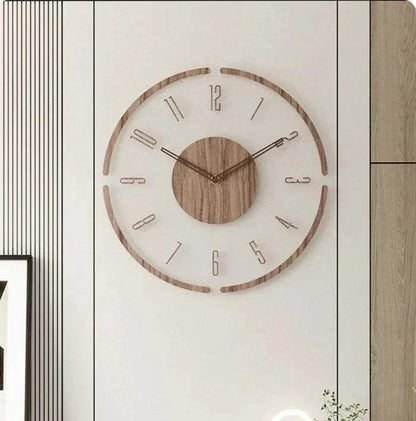 NordWood - Horloge murale en bois scandinave