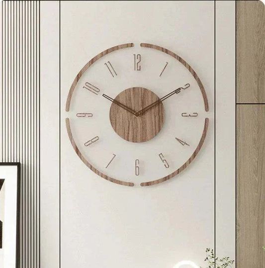 NordWood - Horloge murale en bois scandinave