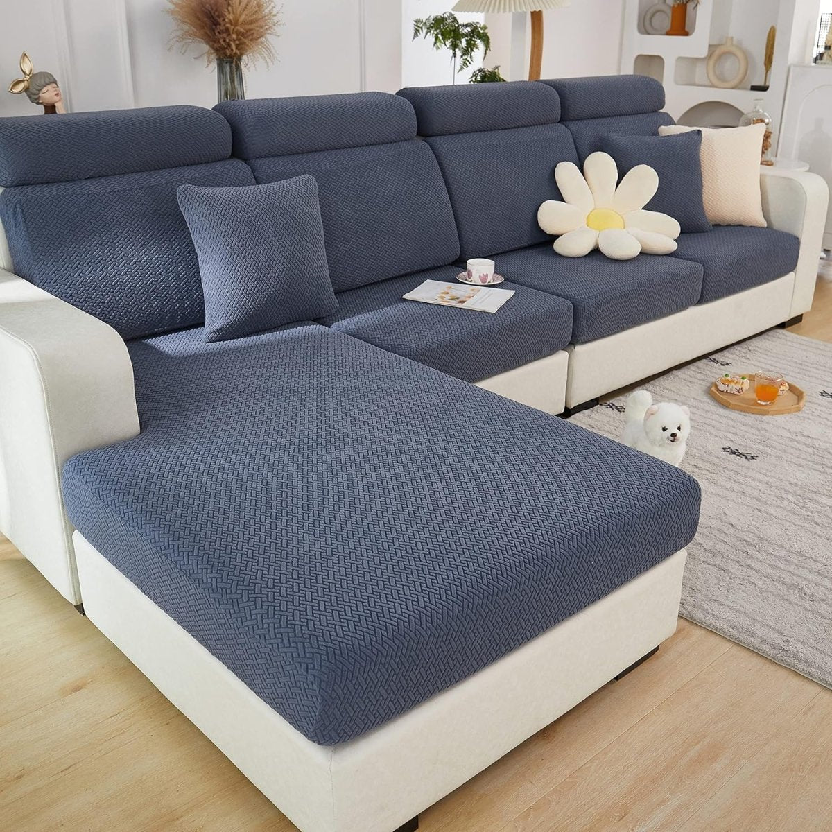 Housse de Canapé Extensible Compatible Animaux – Protège-Meubles Lavable