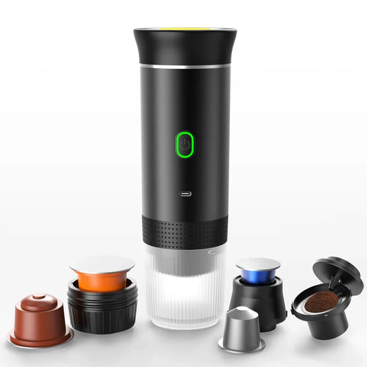 Machine à café portable 3-en-1 pour camping – Capsules et café en poudre