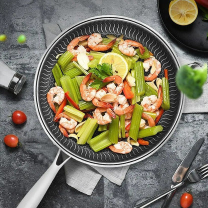 Wok Antiadhésif Premium à Motif Nid d’Abeille – Acier Inoxydable Idéal pour Sautés