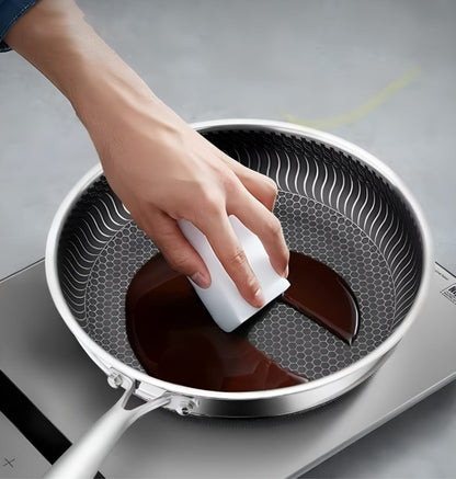 Wok Antiadhésif Premium à Motif Nid d’Abeille – Acier Inoxydable Idéal pour Sautés