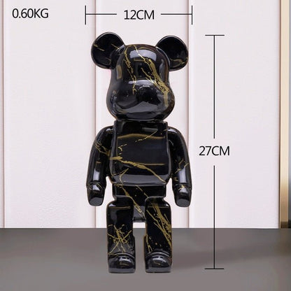 Sculpture d’ours en résine avec design graffiti et art de rue