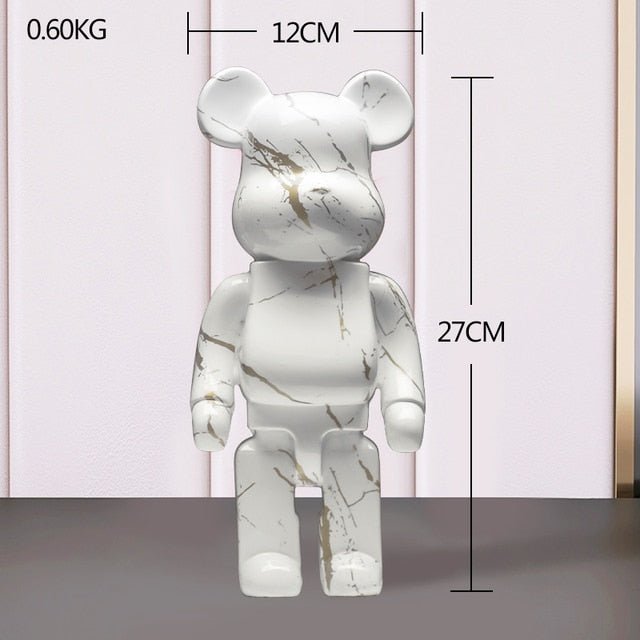 Sculpture d’ours en résine avec design graffiti et art de rue