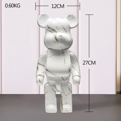 Sculpture d’ours en résine avec design graffiti et art de rue