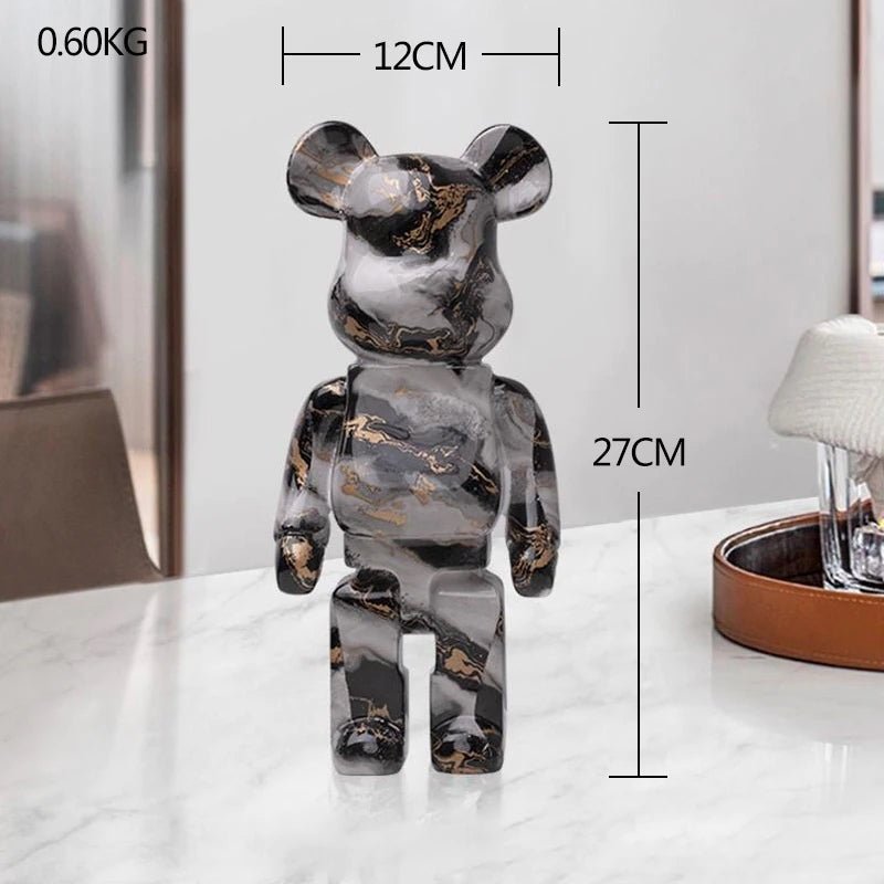 Sculpture d’ours en résine avec design graffiti et art de rue