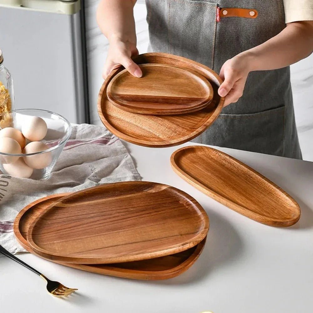 Plateau de service en bois d’acacia royal
