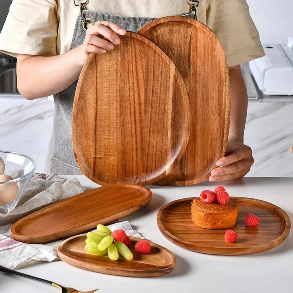 Plateau de service en bois d’acacia royal