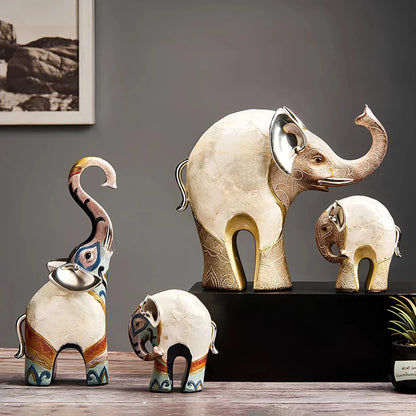 Ensemble de 2 Figurines d’Éléphants – Décoration Animalière