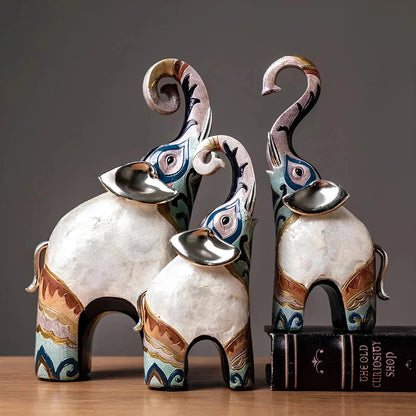Ensemble de 2 Figurines d’Éléphants – Décoration Animalière