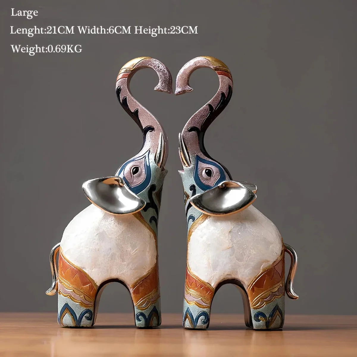 Ensemble de 2 Figurines d’Éléphants – Décoration Animalière