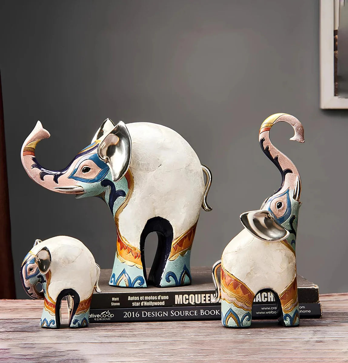 Ensemble de 2 Figurines d’Éléphants – Décoration Animalière