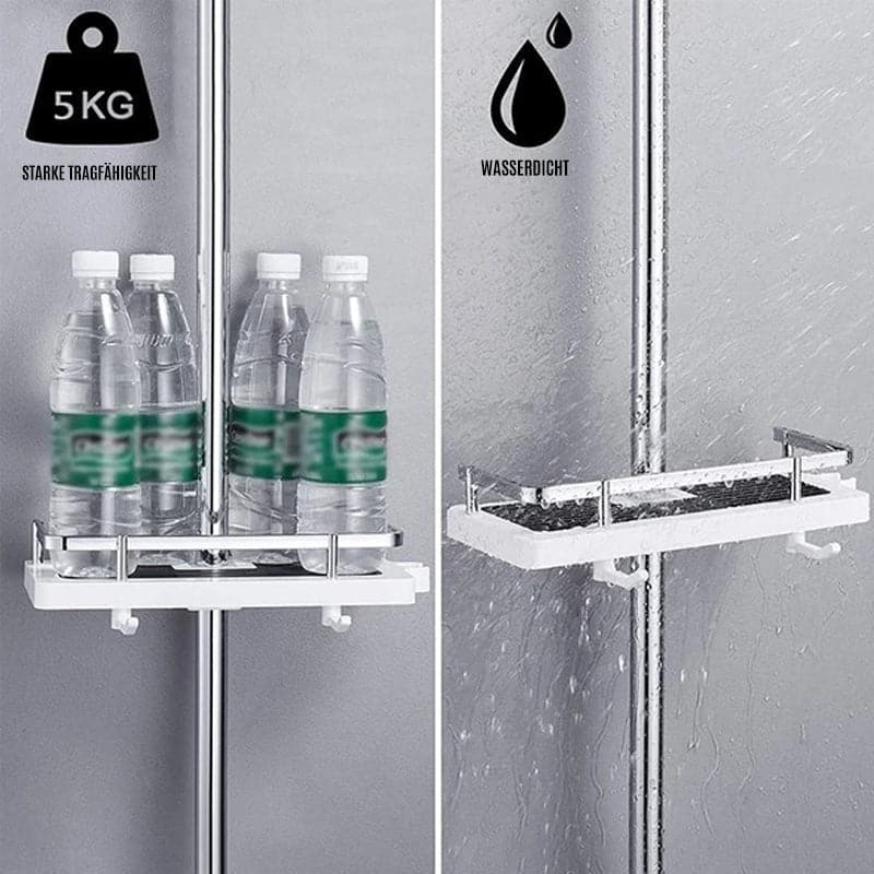 Porte-accessoires pour tringle de douche – Bac réglable et résistant à la corrosion
