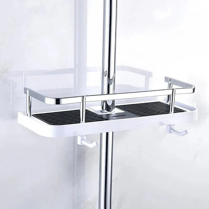 Porte-accessoires pour tringle de douche – Bac réglable et résistant à la corrosion