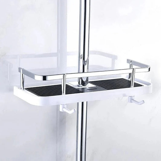 Porte-accessoires pour tringle de douche – Bac réglable et résistant à la corrosion