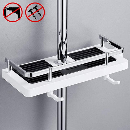 Porte-accessoires pour tringle de douche – Bac réglable et résistant à la corrosion