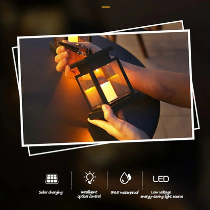 Lanterne de jardin LED SolarFlame – Bougie d’extérieur étanche