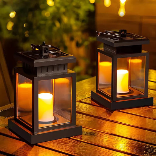Lanterne de jardin LED SolarFlame – Bougie d’extérieur étanche