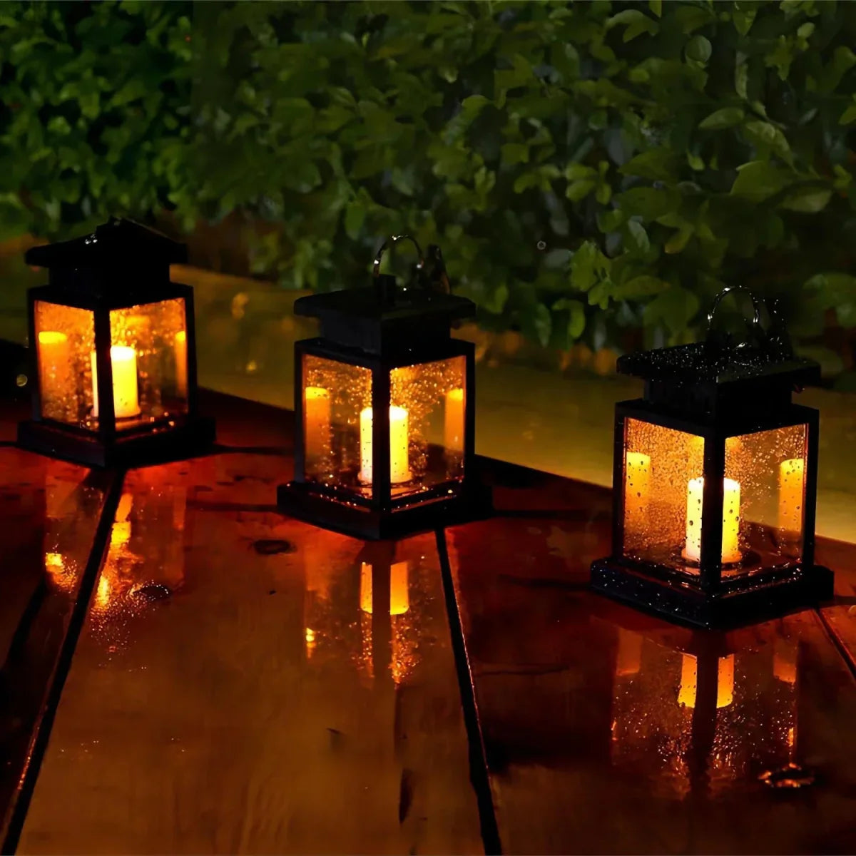 Lanterne de jardin LED SolarFlame – Bougie d’extérieur étanche