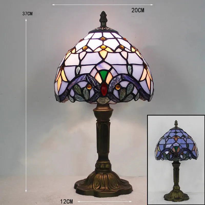 Lampe de bureau colorée en vitrail