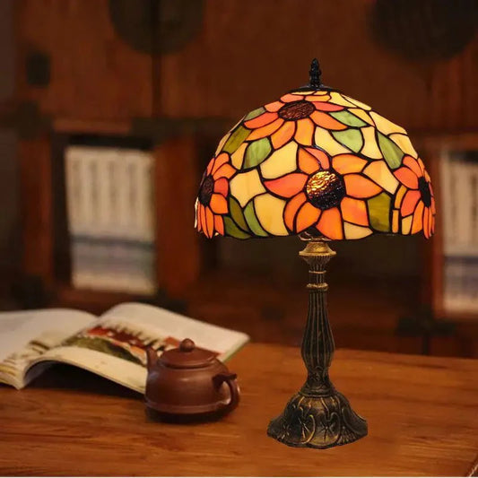 Lampe de bureau colorée en vitrail