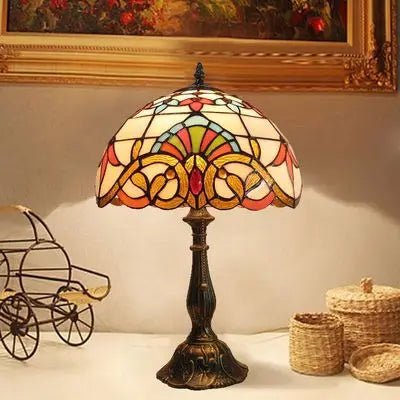 Lampe de bureau colorée en vitrail