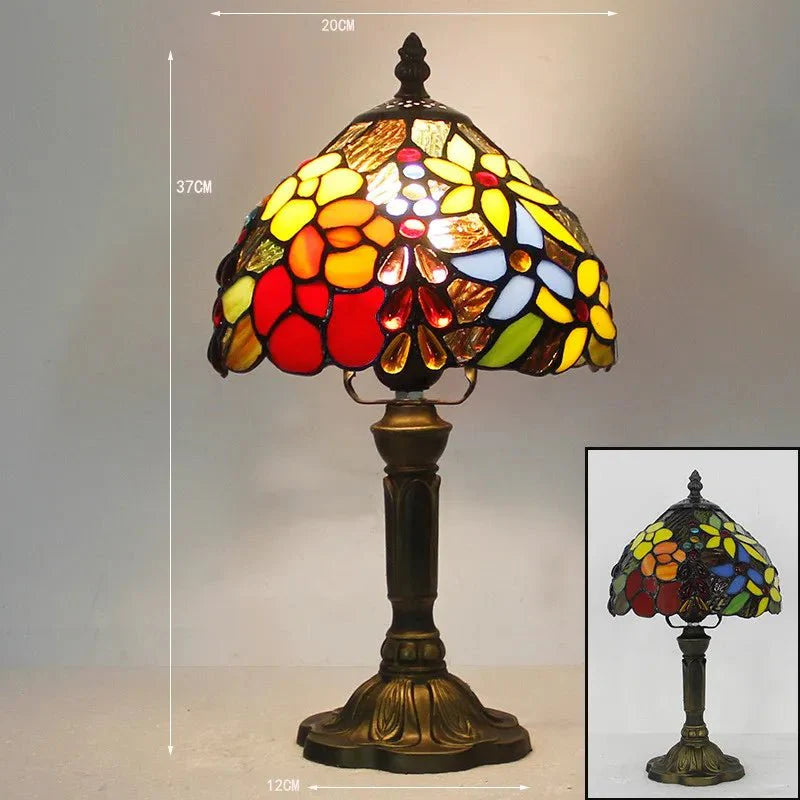 Lampe de bureau colorée en vitrail