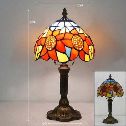Lampe de bureau colorée en vitrail