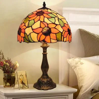 Lampe de bureau colorée en vitrail